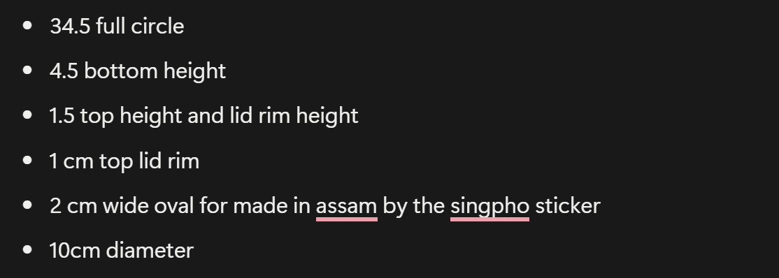 Tiffin measurements